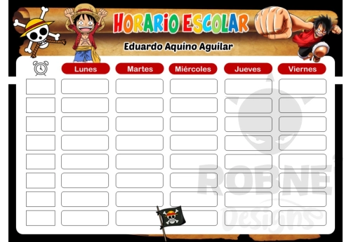 One Piece Horario Escolar